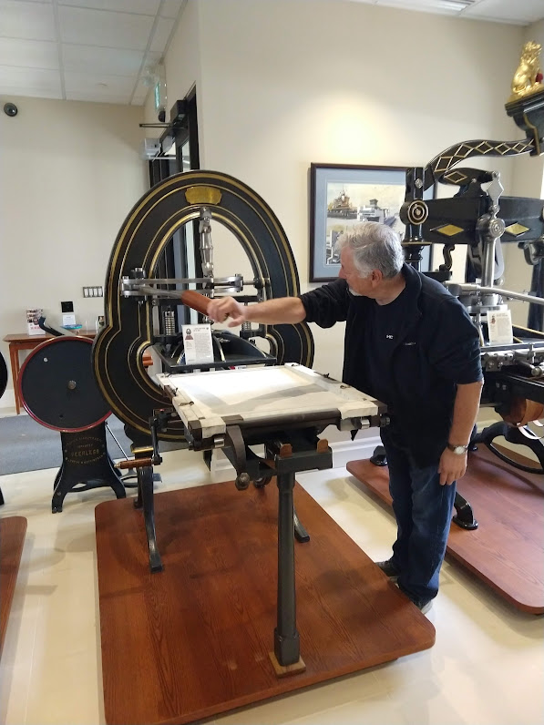A fascinating visit to see the Printing Machinery used from the 1830s to the 1950s. Owner Nick Howard clearly explained the use of the presses and thousands of tools.